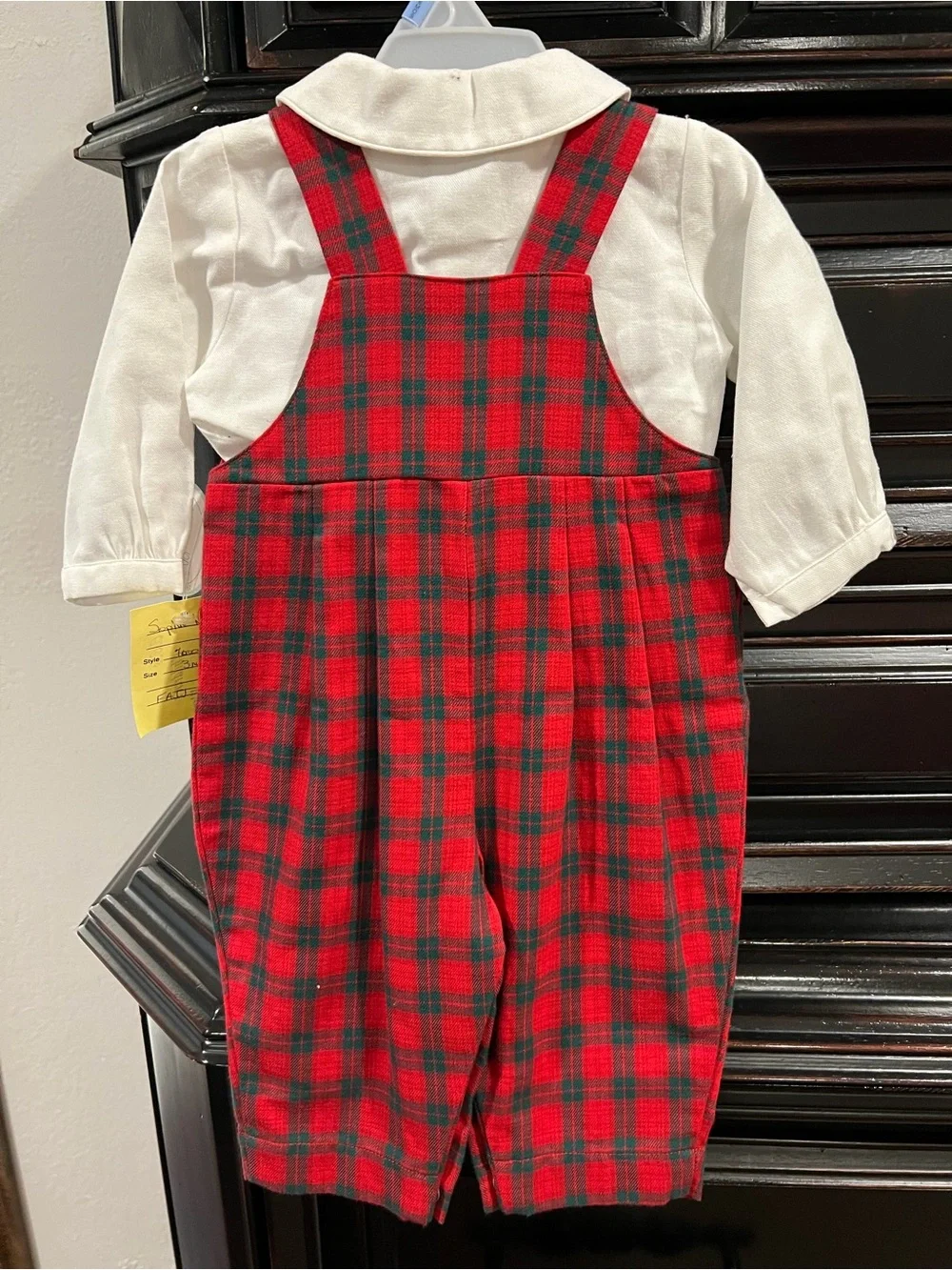 Sophie Dess Classic Red & Green Plaid Infant Overalls